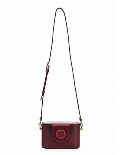 Old Trend Begonia Genuine Leather Vintage Case Crossbody In Burgundy