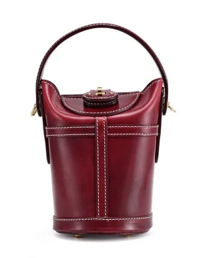 Old Trend Begonia Genuine Leather Vintage Bucket Crossbody In Burgundy
