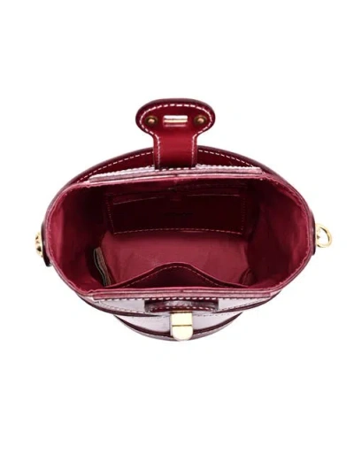 Old Trend Begonia Genuine Leather Vintage Bucket Crossbody In Burgundy