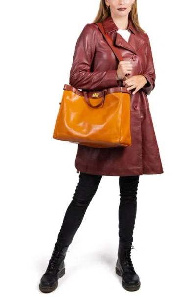 Old Trend Ixia Genuine Leather Jet Set Travel Tote In Brown