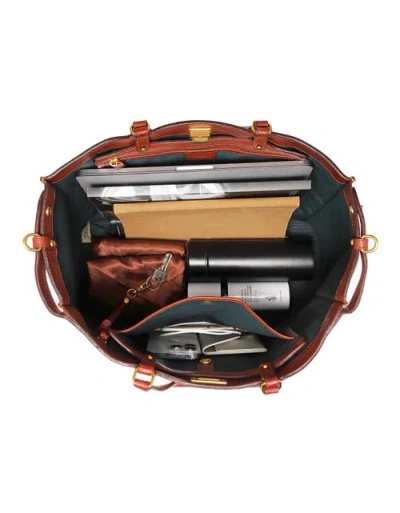 Old Trend Ixia Genuine Leather Jet Set Travel Tote In Brown