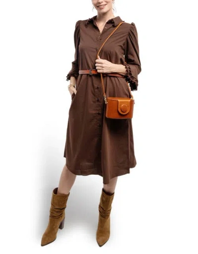 Old Trend Begonia Genuine Leather Vintage Case Crossbody In Brown