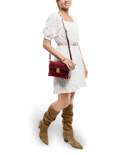 Old Trend Azalea Genuine Leather Vintage Case Crossbody In Burgundy