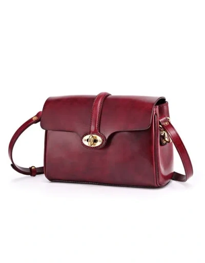 Old Trend Laurel Genuine Leather Vintage Slim Crossbody In Burgundy