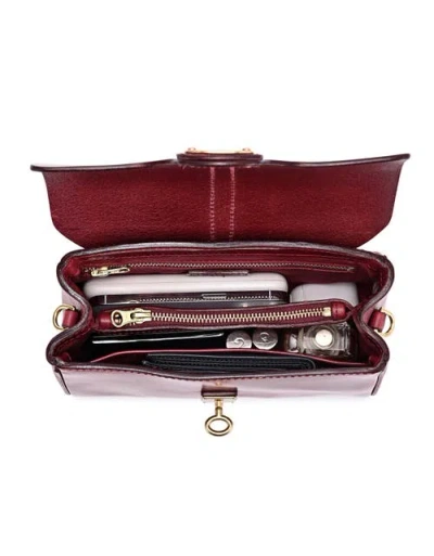 Old Trend Laurel Genuine Leather Vintage Slim Crossbody In Burgundy