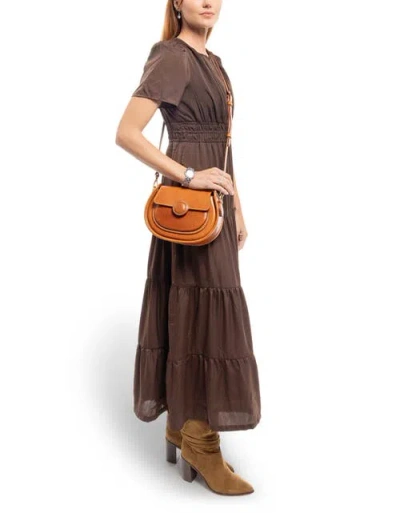 Old Trend Begonia Genuine Leather Vintage Compact Crossbody In Orange