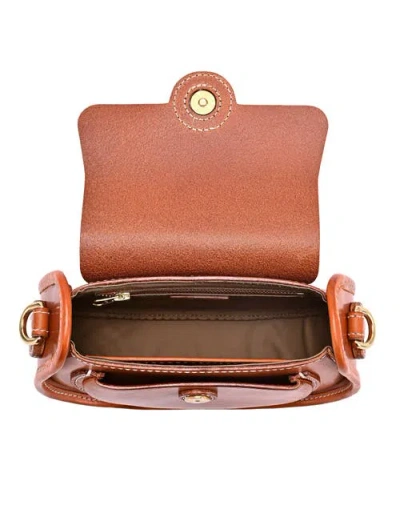 Old Trend Begonia Genuine Leather Vintage Compact Crossbody In Orange