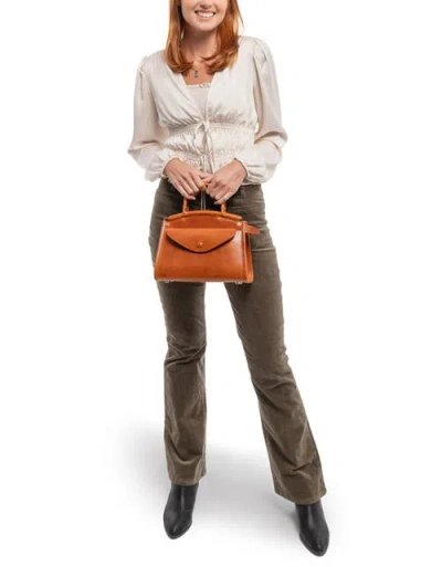 Old Trend Laurel Genuine Leather Vintage Structured Satchel In Brown