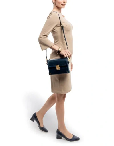 Old Trend Azalea Genuine Leather Vintage Case Crossbody In Blue