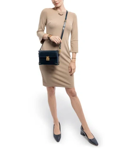 Old Trend Azalea Genuine Leather Vintage Case Crossbody In Blue