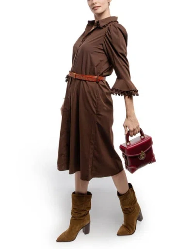 Old Trend Azalea Genuine Leather Vintage Box Crossbody In Burgundy