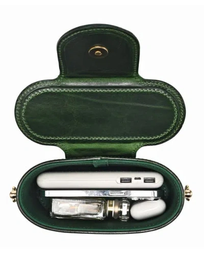 Old Trend Begonia Genuine Leather Vintage Case Crossbody In Green