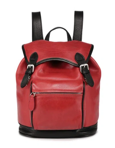 Old Trend Ficus Genuine Leather Durable Travel Backpack In Red