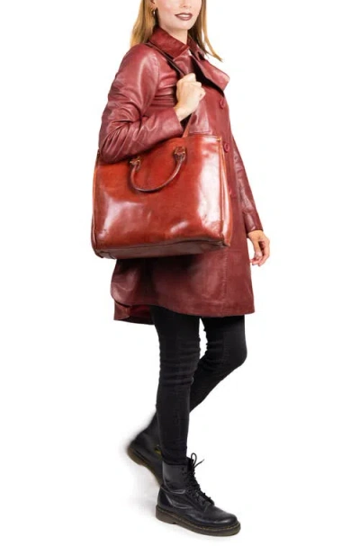 Old Trend Clivia Genuine Leather Structured Carryall Tote In Brown