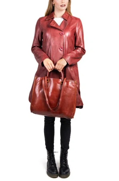 Old Trend Clivia Genuine Leather Structured Carryall Tote In Brown