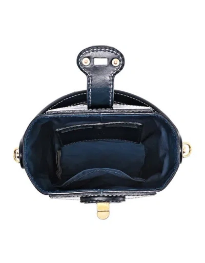 Old Trend Begonia Genuine Leather Vintage Bucket Crossbody In Blue