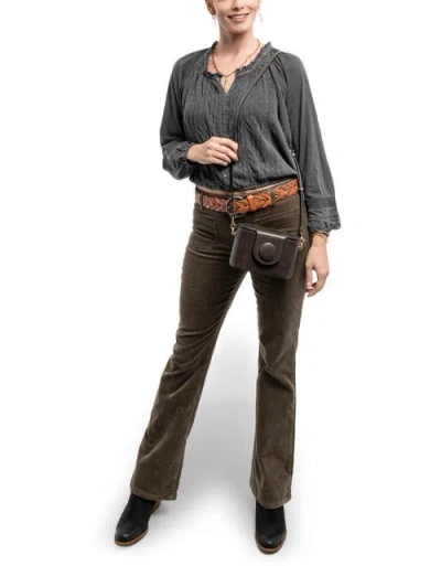 Old Trend Begonia Genuine Leather Vintage Case Crossbody In Gray