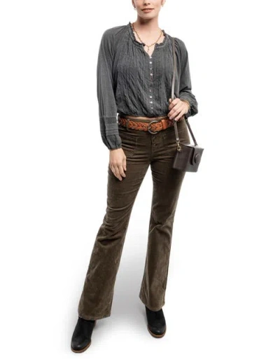 Old Trend Begonia Genuine Leather Vintage Case Crossbody In Gray