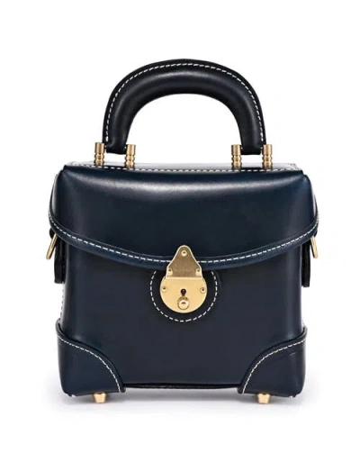 Old Trend Azalea Genuine Leather Vintage Box Crossbody In Blue