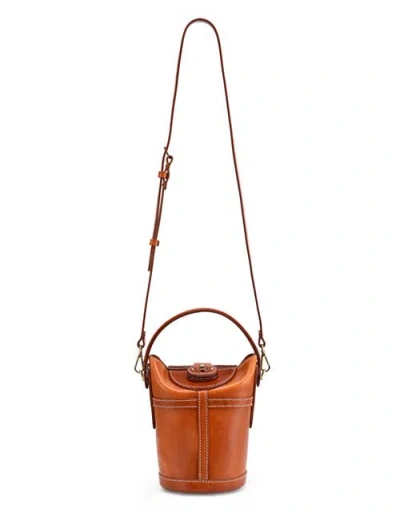 Old Trend Begonia Genuine Leather Vintage Bucket Crossbody In Brown