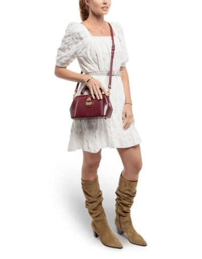 Old Trend Azalea Genuine Leather Mini Doctor Satchel In Burgundy