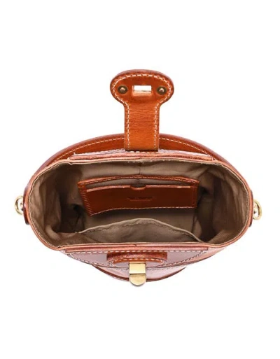 Old Trend Begonia Genuine Leather Vintage Bucket Crossbody In Brown