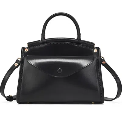 Old Trend Laurel Genuine Leather Vintage Structured Satchel In Black