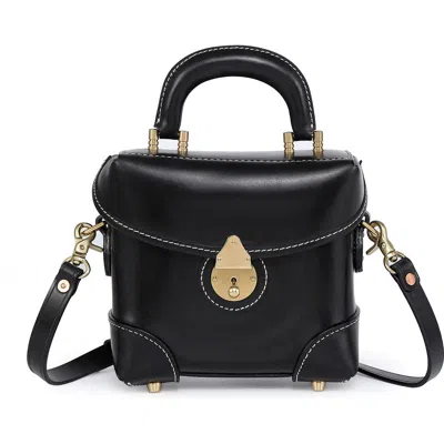 Old Trend Azalea Genuine Leather Vintage Box Crossbody In Black