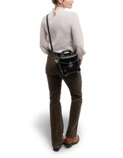 Old Trend Azalea Genuine Leather Vintage Box Crossbody In Black