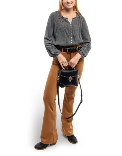 Old Trend Azalea Genuine Leather Vintage Box Crossbody In Black