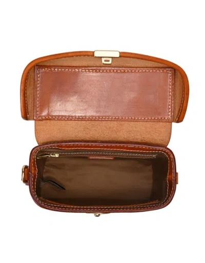 Old Trend Azalea Genuine Leather Vintage Box Crossbody In Orange