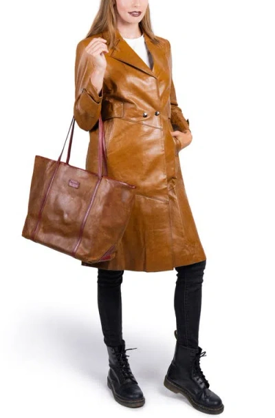 Old Trend Alder Genuine Leather Everyday Shoulder Tote In Brown