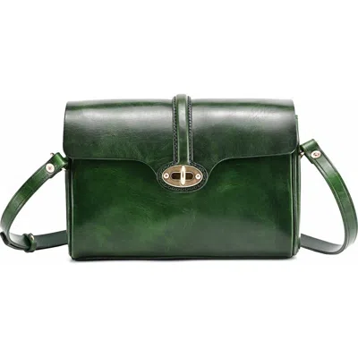 Old Trend Laurel Genuine Leather Vintage Slim Crossbody In Green
