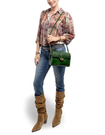 Old Trend Laurel Genuine Leather Vintage Slim Crossbody In Green