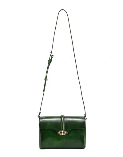 Old Trend Laurel Genuine Leather Vintage Slim Crossbody In Green