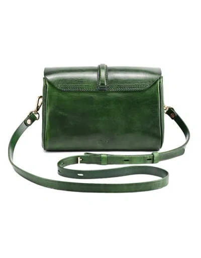 Old Trend Laurel Genuine Leather Vintage Slim Crossbody In Green