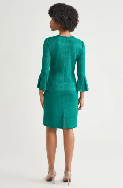Ming Wang Tonal Multi-stitch Sheath Dress In Green