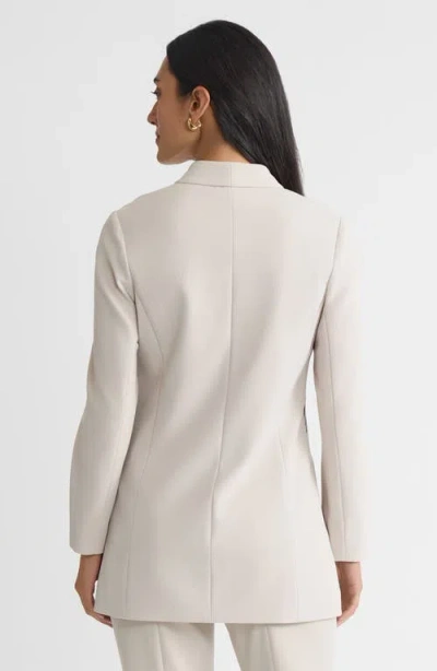 Ming Wang Heritage Embroidered Stretch Deco Crepe Jacket In White