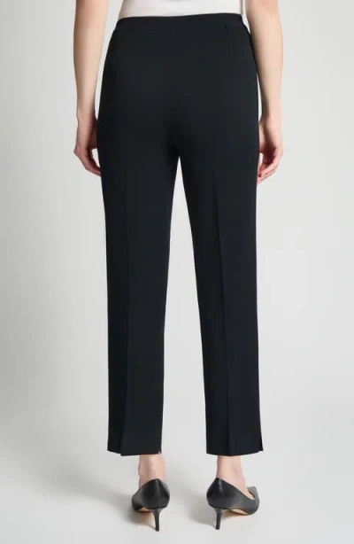 Ming Wang Knit Straight-leg Ankle Pants In Black