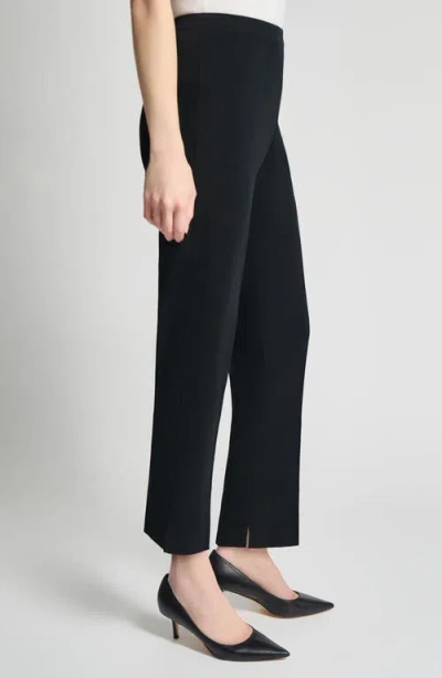 Ming Wang Knit Straight-leg Ankle Pants In Black