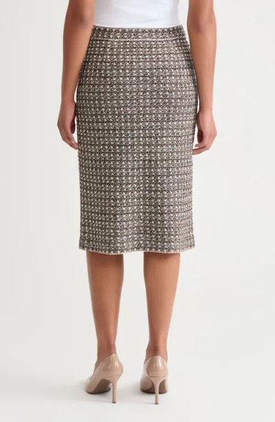 Ming Wang A-line Tweed Knit Skirt In Multi