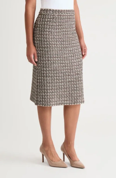 Ming Wang A-line Tweed Knit Skirt In Multi
