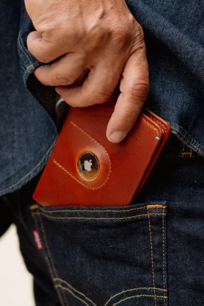 Bluebonnet The Companion Passport Holder With Airtag Pocket In Brown