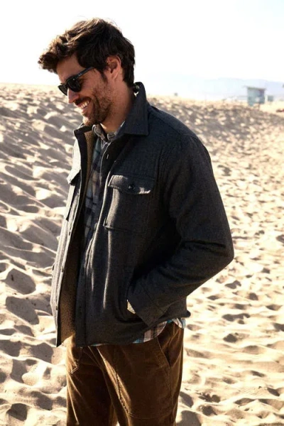 Surfside Supply Co. Skip Fleece Shirt Jacket In Gray