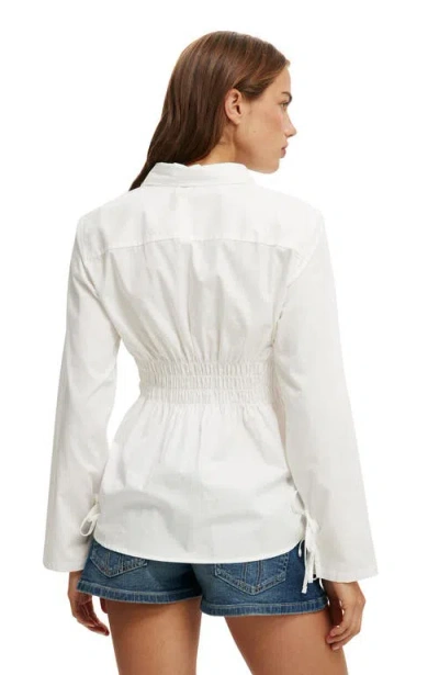 Cotton On Gathered Long Sleeve Shirt In White