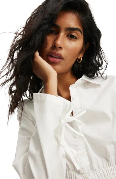 Cotton On Gathered Long Sleeve Shirt In White