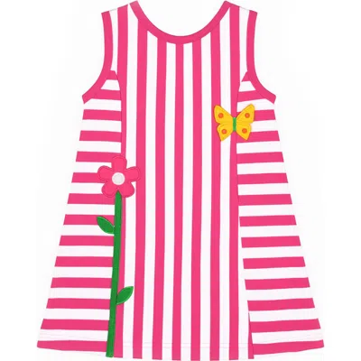 Florence Eiseman Stripe Knit Dress With Flower In Multi