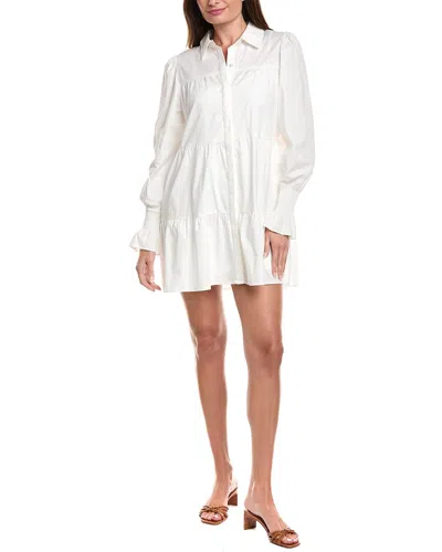 Wayf Tiered Shirtdress In White