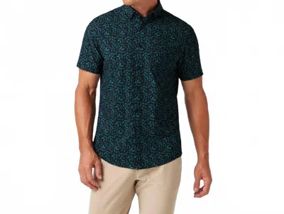 Mizzen + Main Leeward Short Sleeve Shirt In Navy Foliage In Blue