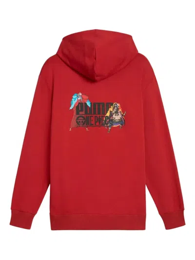 Puma X One Piece Graphic-print Hoodie In Red